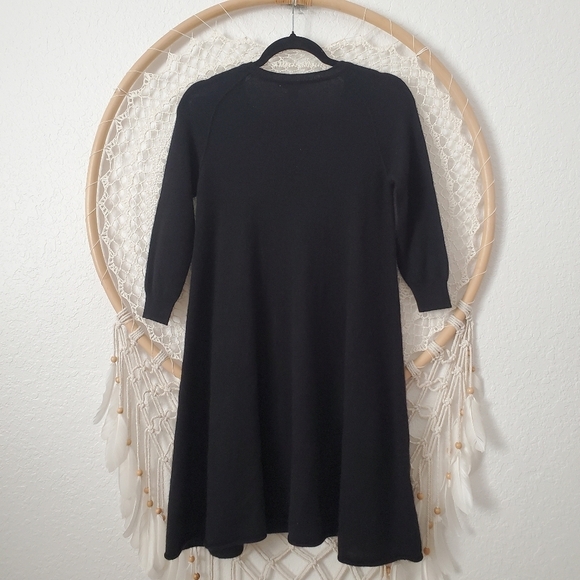 Autumn Cashmere 100% Pure Cashmere Swing Dress Minimalist Black Size S - Picture 8 of 9